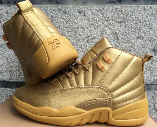 2017 Air Jordan 12 Gold Shoes - Click Image to Close